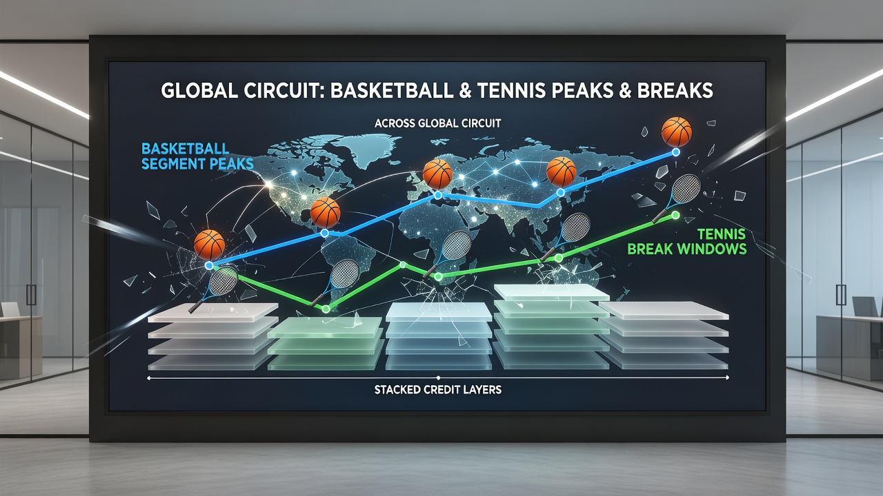 Globale Wettstrukturen mit gestapelten Credits für Basketball und Tennis
