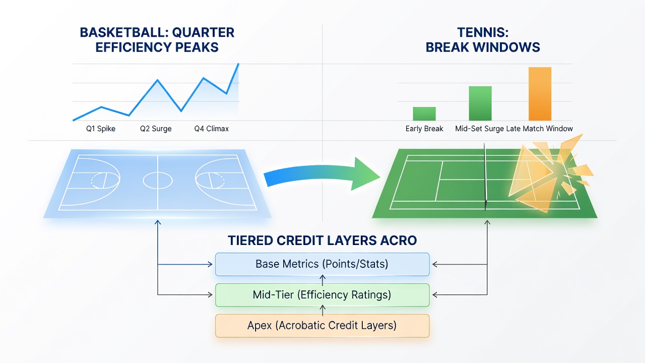 Darstellung von Kreditstufen und deren Anwendung in internationalen Basketball- und Tenniswettbewerben