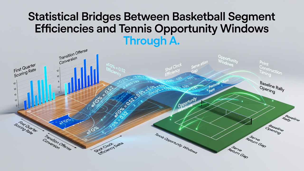 Vergleich von Effizienzdaten und Opportunity-Fenstern in Basketball und Tennis